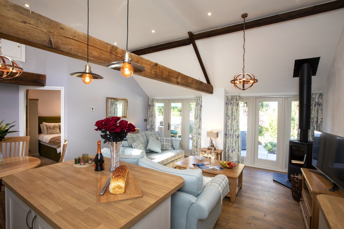 Pear Tree Cottage open plan living area and kitchen